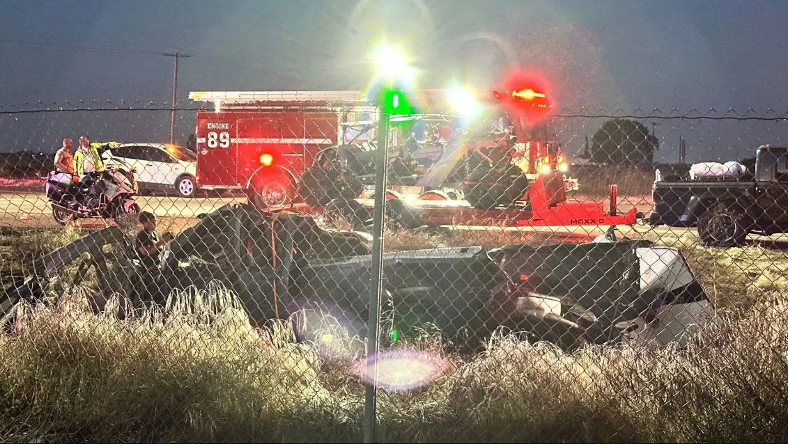 Three people are dead after a driver failed to stop at a freeway intersection stop sign Friday night in Fresno