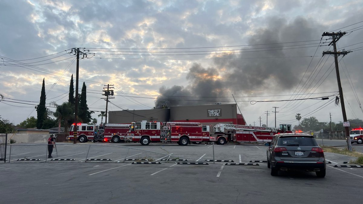 Bakersfield Fire Department Battalion Chief Tim Ortiz confirmed the fire started outside the thrift store. The inside of the building suffered damage by the blaze and smoke damage could be seen inside