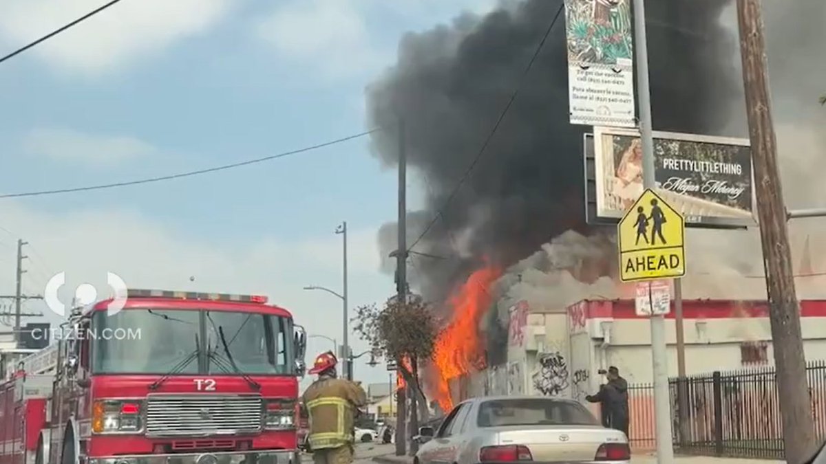Firefighters were dispatched to a raging structure fire in Boyle Heights on Sunday morning