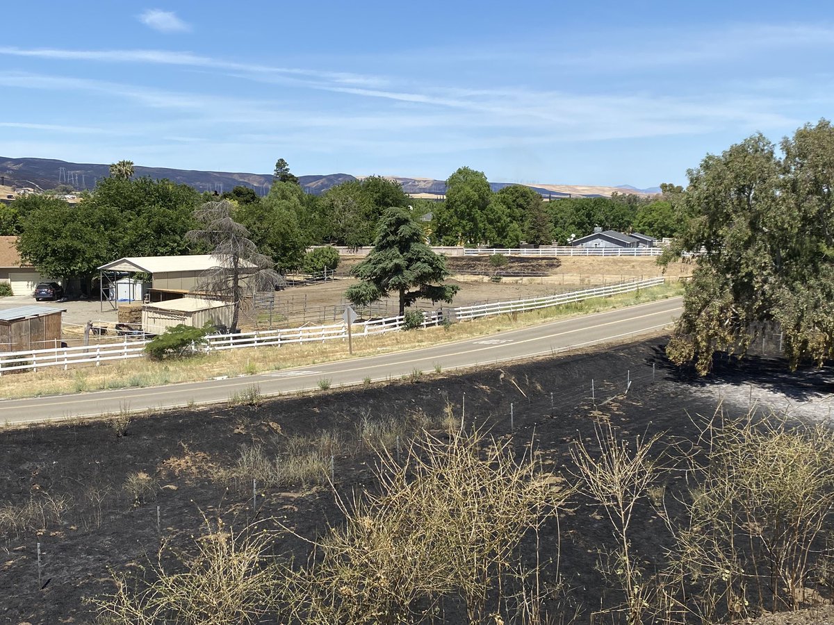 Sunlight has exposed a charred landscape west of the 580 near the city of Tracy nearly 20 square miles of it. At least one home was destroyed as the flames of the CorralFire burned uncontrolled yesterday into the night.  