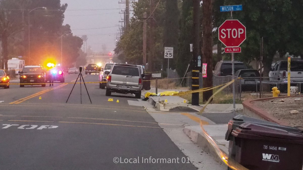 Shooting occurred on the corner of Hargrave and Wilson in the city of Banning, CA. One person was pronounced deceased and another person was transported to a local hospital in unknown condition