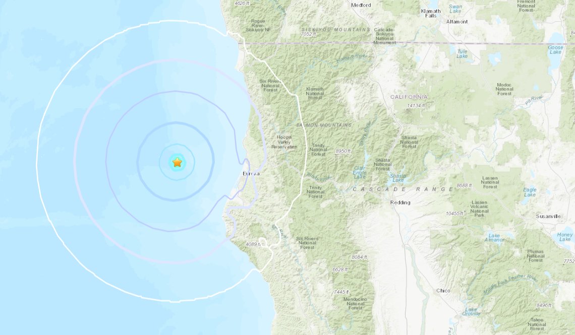 An earthquake off the Northern California coast has been upgraded once again to a 4.3 magnitude, the USGS says