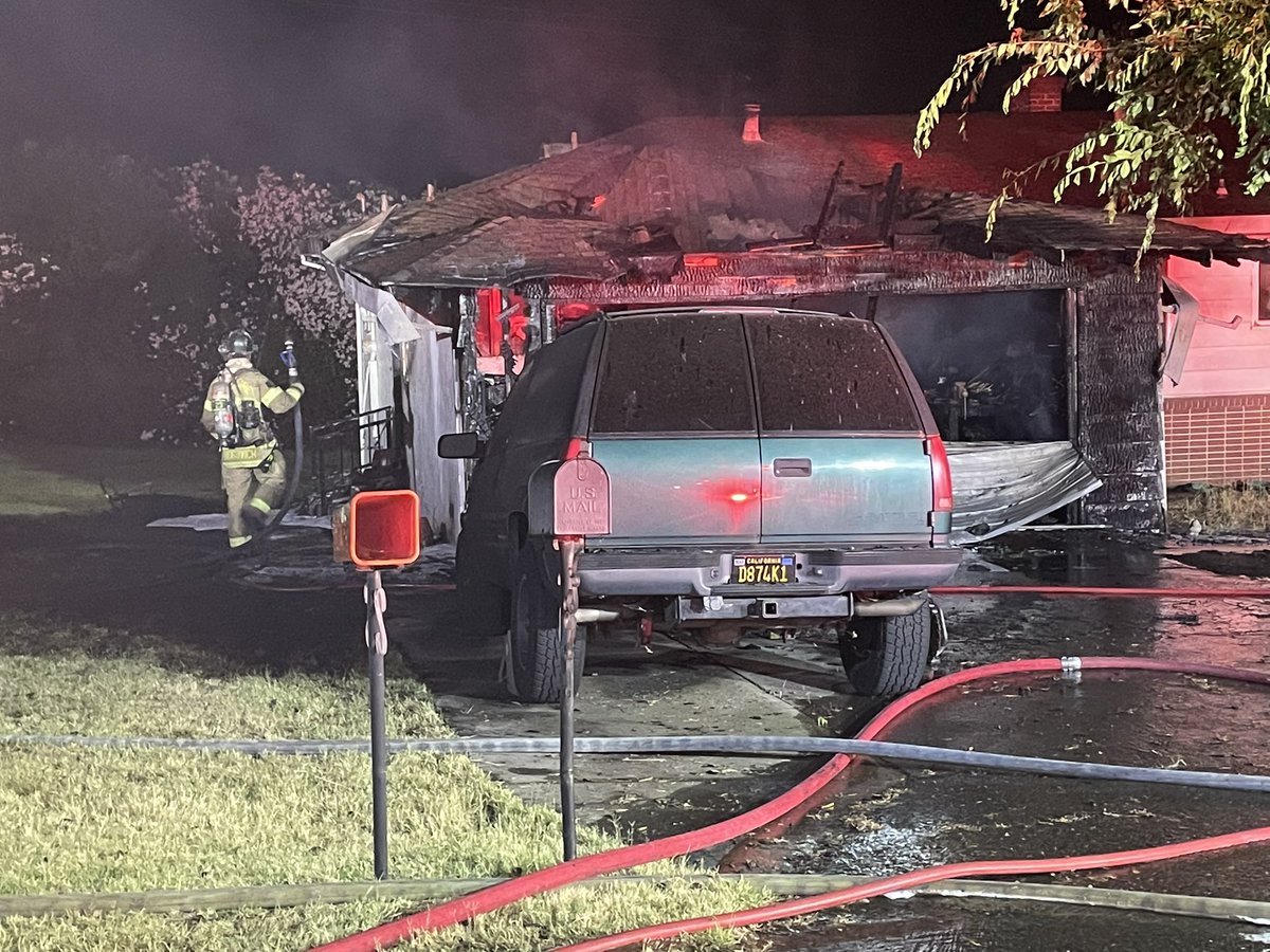 FAIR OAKS   @metrofirepio crews are on Timothy Way in Fair Oaks right now where there is a badly damaged home visible. Firefighters appear to be working to put out a fire in the garage area of the house