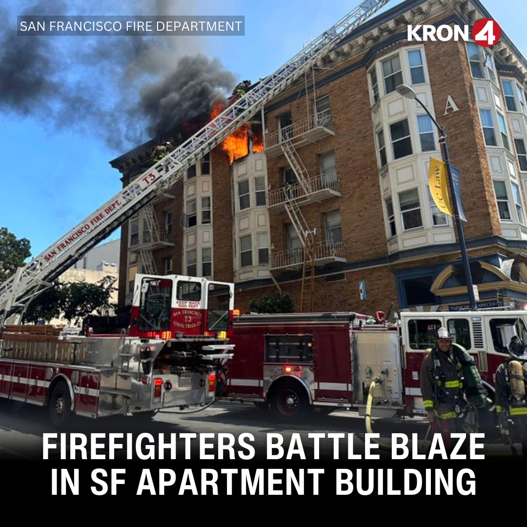 1 resident hospitalized as San Francisco firefighters battle apartment blaze in 4-story building