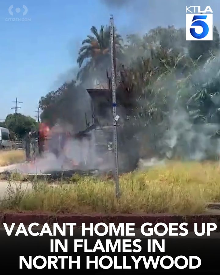 Firefighters extinguished a blaze that ripped through a vacant home in North Hollywood Friday afternoon