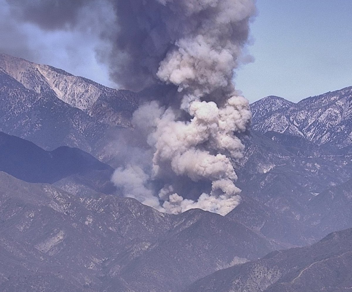 Fire in Angeles National Forest- 75 acres burning in East Fork area ...