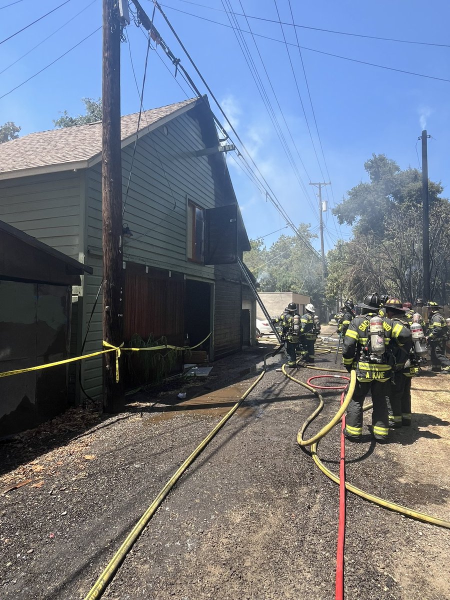 Structure Fire; 27th and E Streets in Midtown Sacramento. What began as a fence fire quickly spread to a structure and other exposures. Firefighters have contained and controlled the fire as they transition to investigation and overhaul of the incident