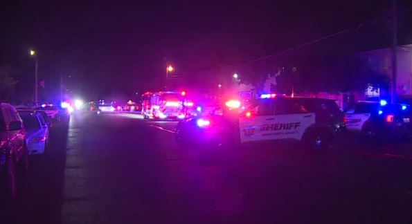 Large police presence in front of the Ethan Apartments in Arden-Arcade, after two people were shot. Sacramento County Sheriff tells us one victims sustained life-threatening injuires. 