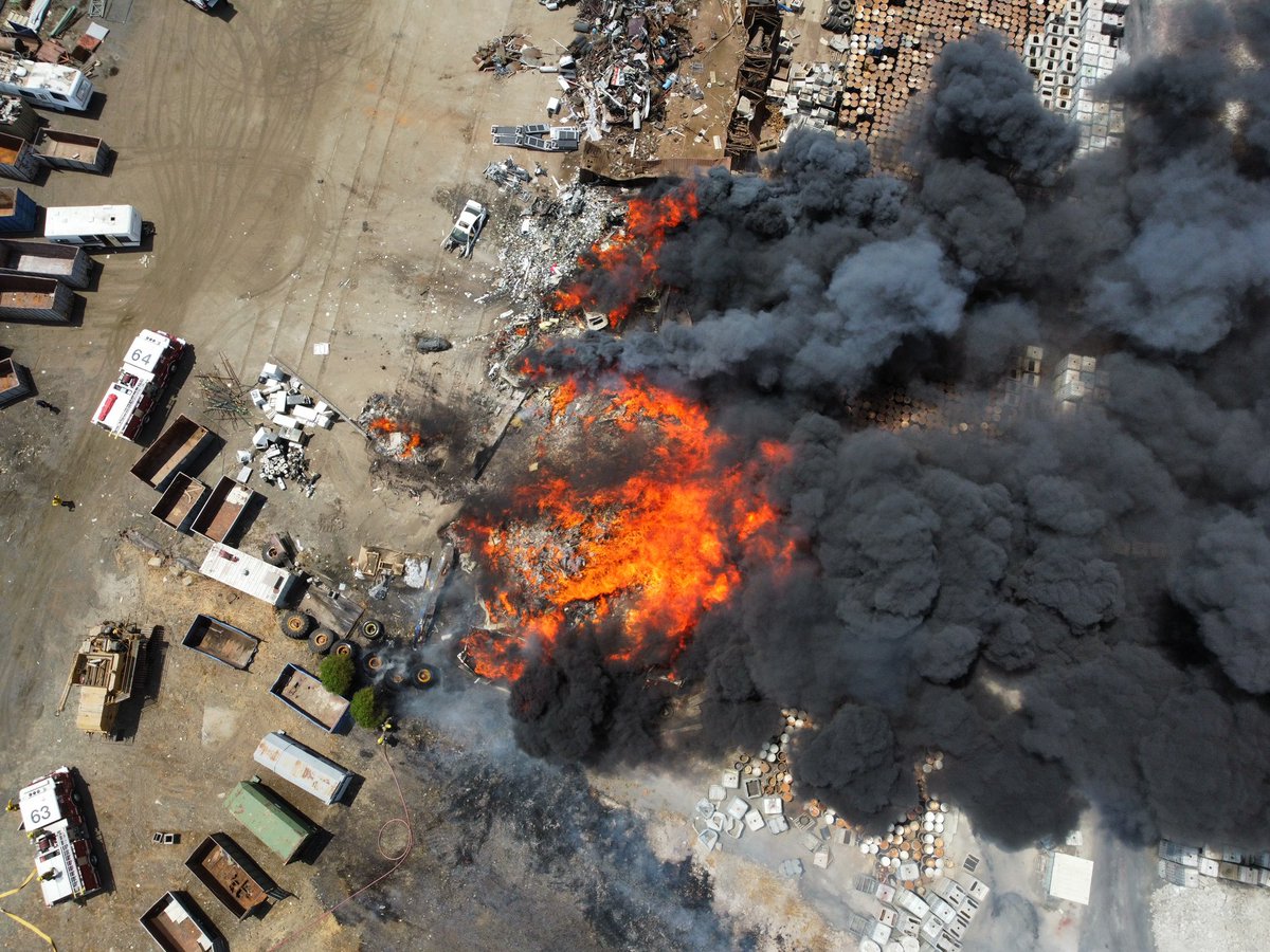 Fire at Crown metal Oroville, California