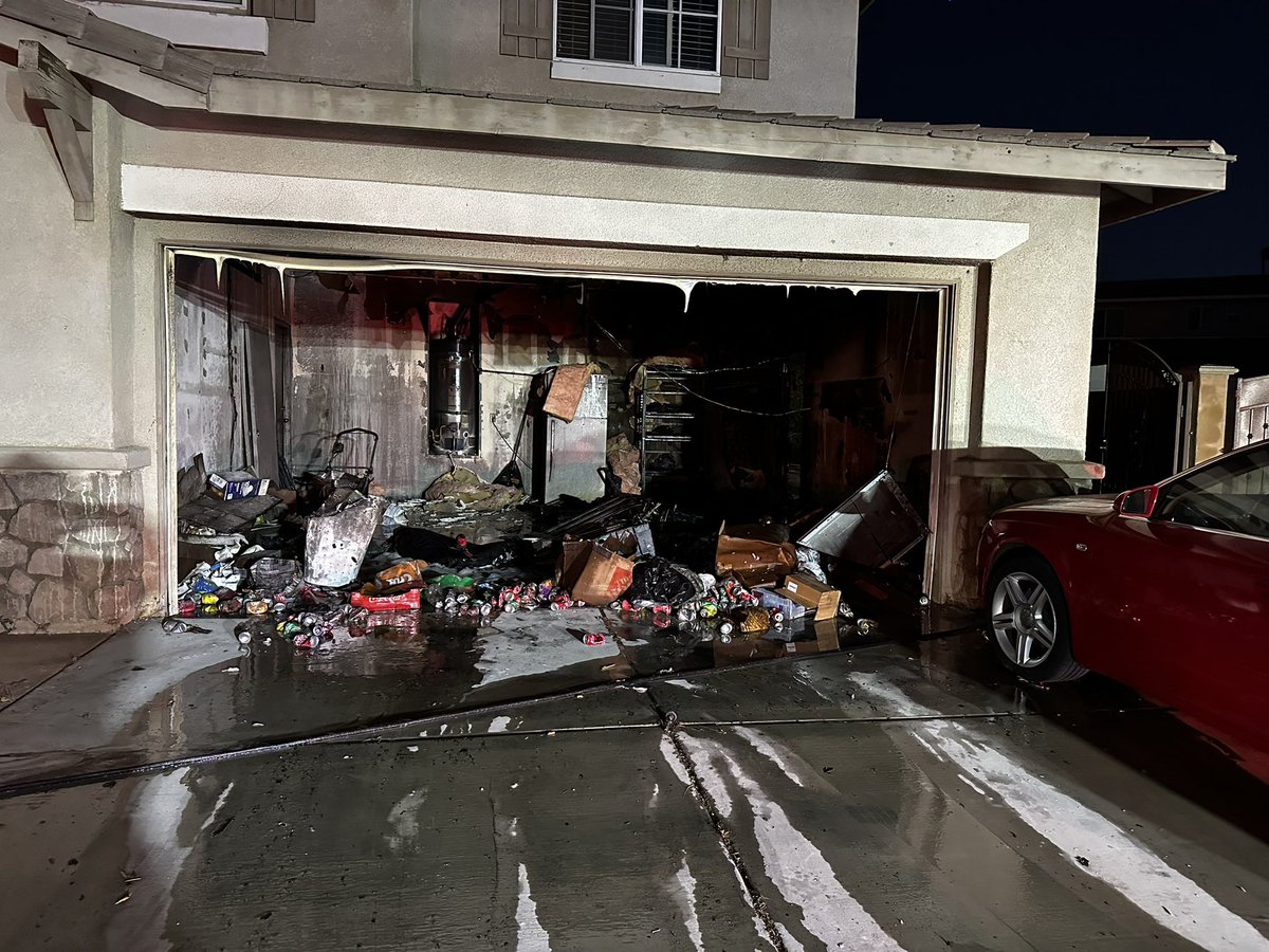 Garage Burns at Two-Story Home in AdelantoEarlier this evening, San Bernardino County Fire District firefighters responded to multiple reports of a possible structure fire in the 14,000 block of Greta Court in the city of Adelanto. 