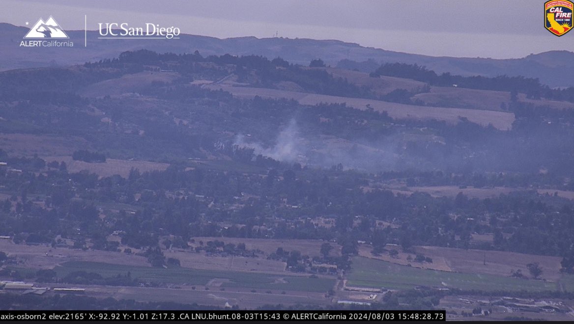 BloomfieldFire: Firefighters are at scene of an approximate 1/4 acre vegetation fire in grass with a slow rate of spread near Bloomfield Road and Blucher Valley Road in Sonoma County. There is a light fog wind on the fire