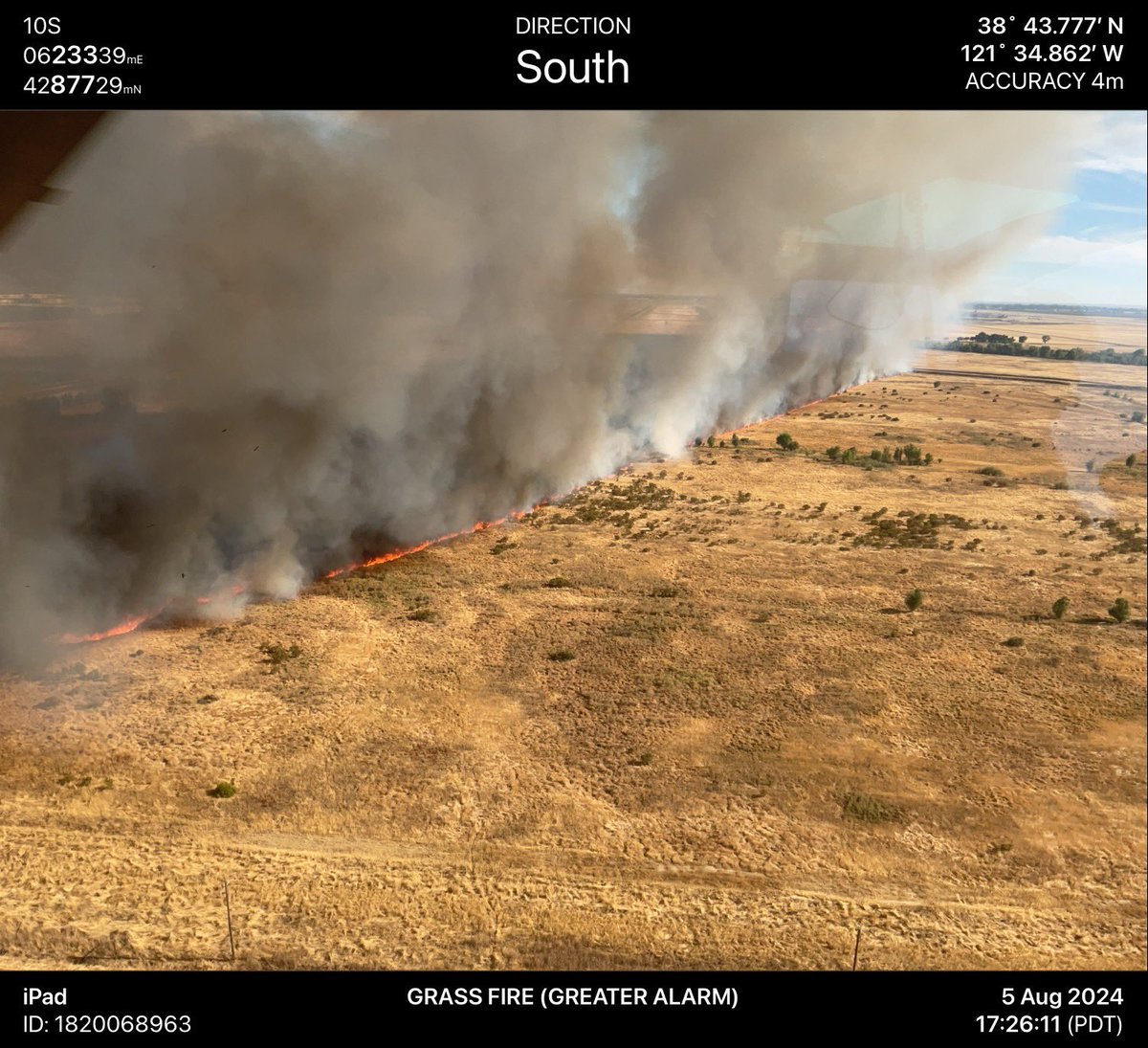 Grass Fire:Power Line Rd. And W. Elverta Rd. Crews arrived to a 200x200  grass fire in tall grass with a rapid rate of spread. This fire quickly grew to 300 acres. One structure was threatened and saved. No injuries and unknown on the cause