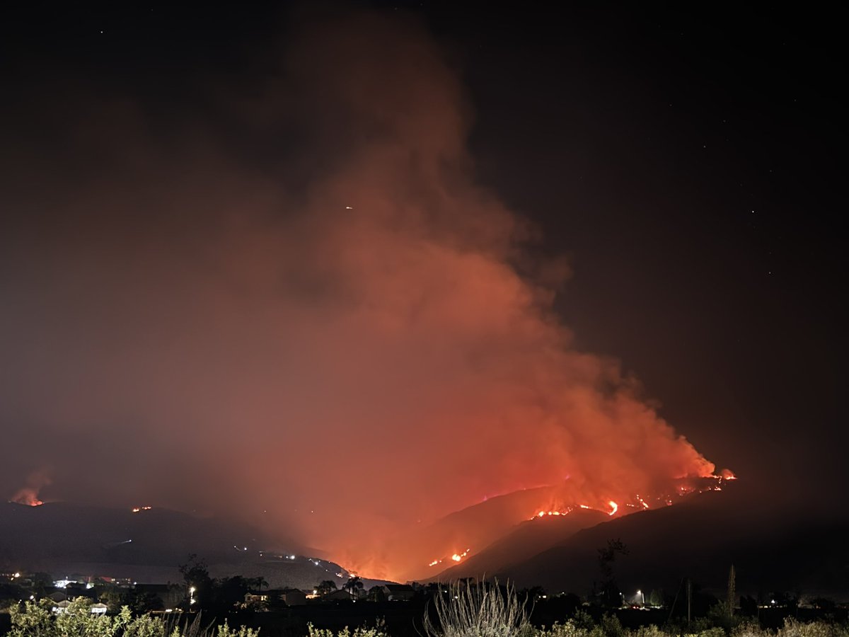 Highland Ca linefire last updated acreage 237 per air attack. The fire is still actively burning in the hills above green spot Rd.  