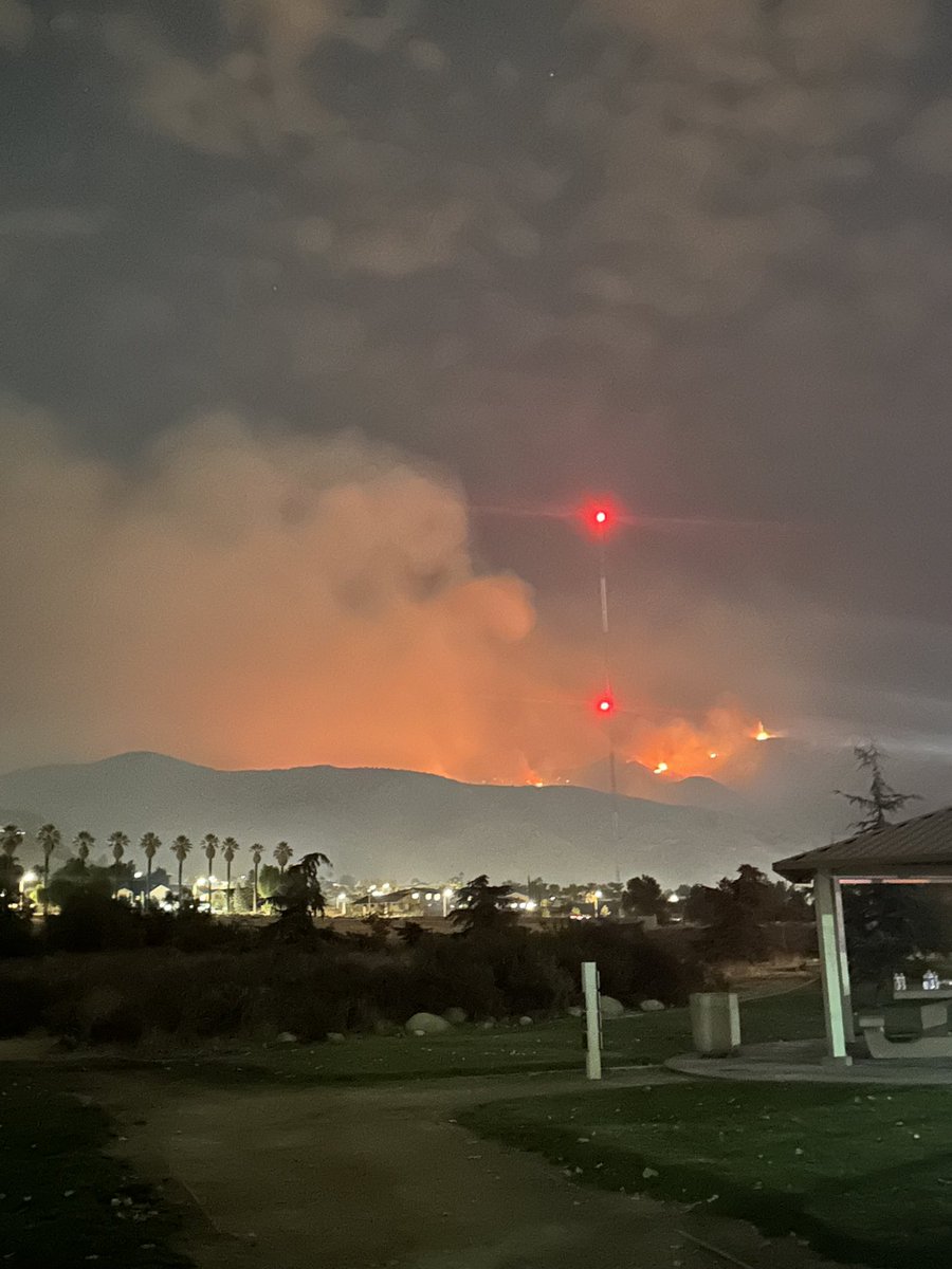 Evacuation warnings are still under effect for the neighborhoods east of Church Street, between Highland Avenue and Greenspot Street. nCAL FIRE San Bernardino/Inyo/Mono Unit is expected to continue night air drops.  