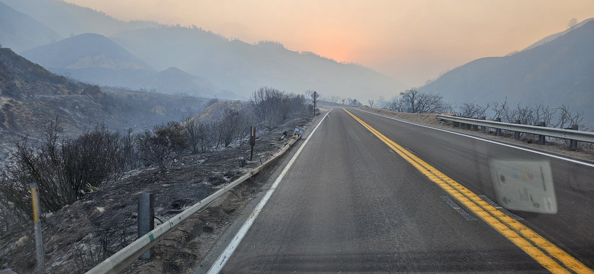 Fire damage from the LineFire on the 330 heading up to Running Springs. As of now, officials say no homes damaged from fire