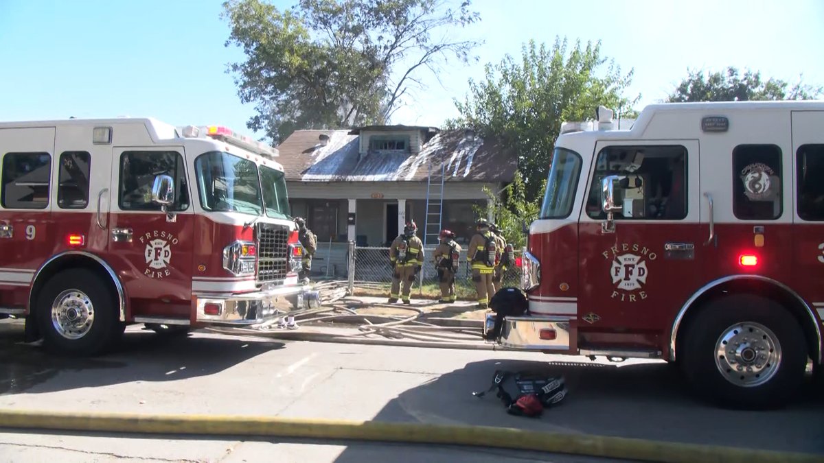 Two people have been displaced and one firefighter was injured after a large fire in the Tower District Tuesday morning in Fresno, according to the Fresno Fire Department