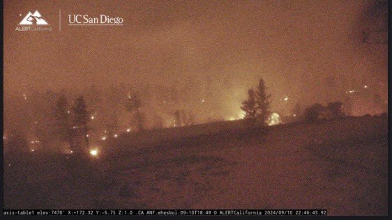 The Bridge Fire- LA County ( Angeles National forest ) 34,240 acres actively burning. Live shots as of 10:52Pm ( 9/10/24) from the Cal Fire cameras. 6 cameras in the area have gone down and are out for service