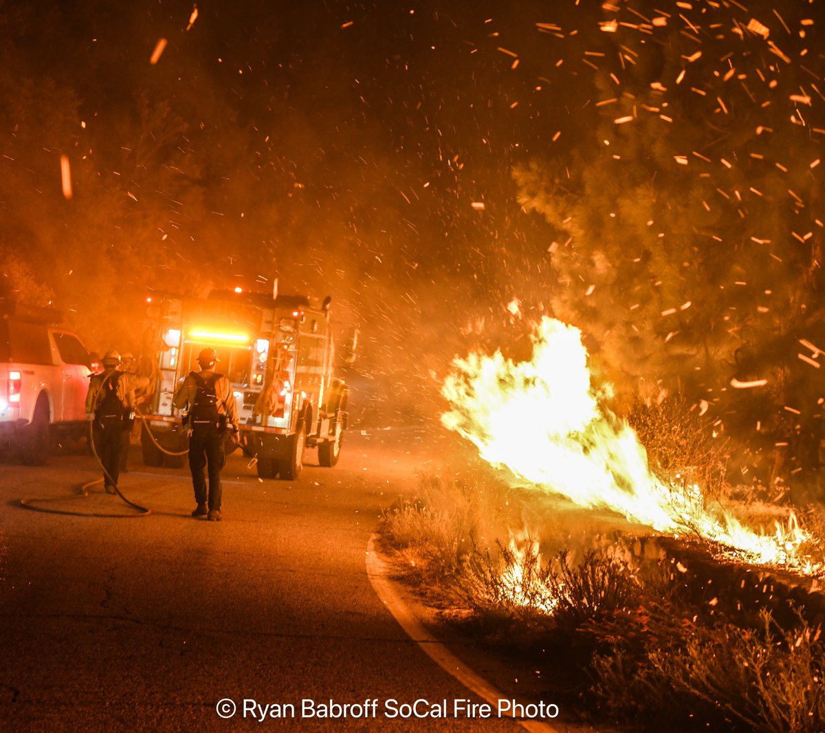 East Fork over Highway 2 and down into Wrightwood. Crews tried to protect the fire from spreading that night but the weather had other plans.