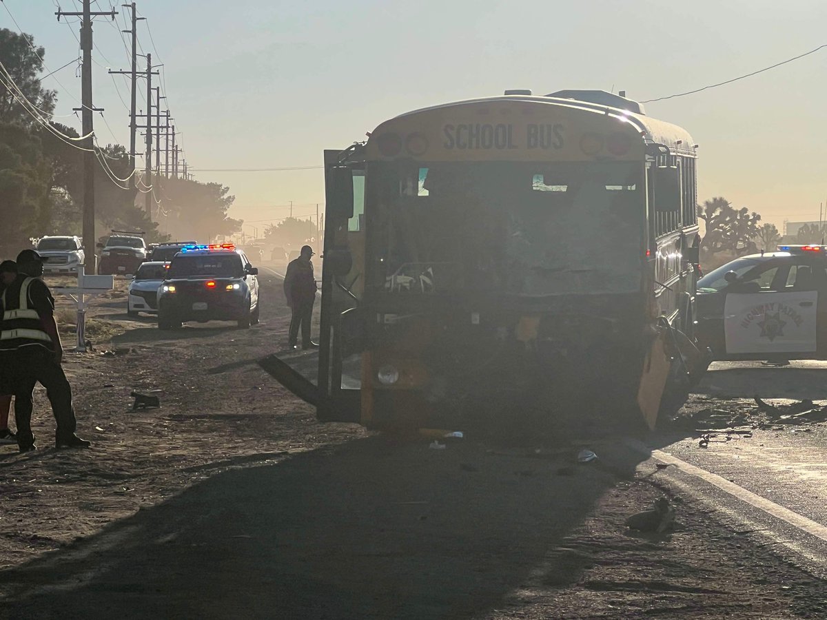 Fatal Traffic Collision Involving School Bus in  Lancaster, CA - At approximately 7:04 am, emergency responders from the Los Angeles County Sheriff's Department and Los Angeles County Fire Department rushed to the scene of a devastating traffic collision 