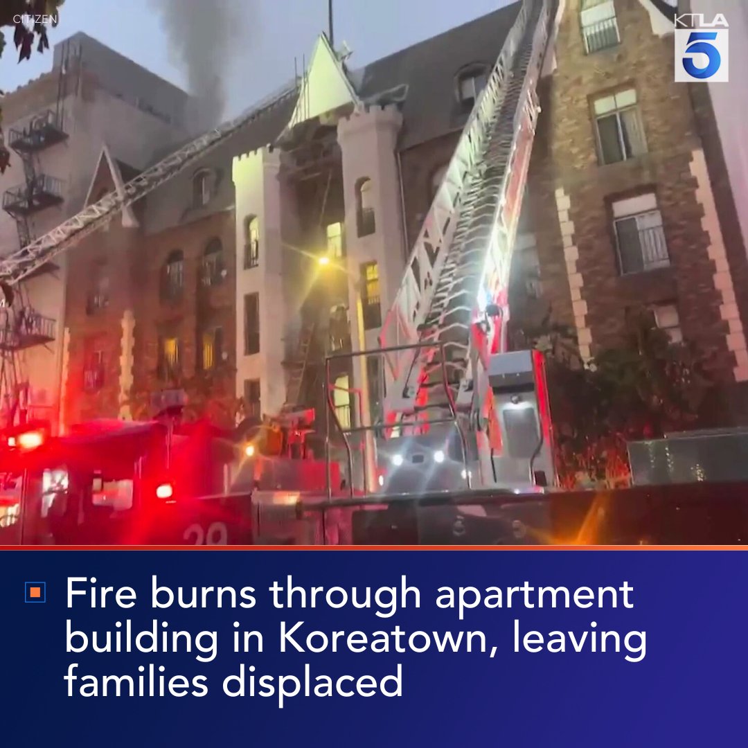 Families are left without a home after a massive fire burned through an apartment building in L.A.'s Koreatown. 