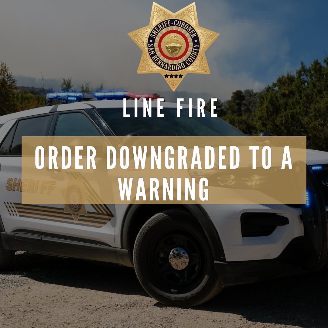 LineFire October 04, 2024, the evacuation ORDER for the area of Angelus Oaks has been downgraded to an evacuation