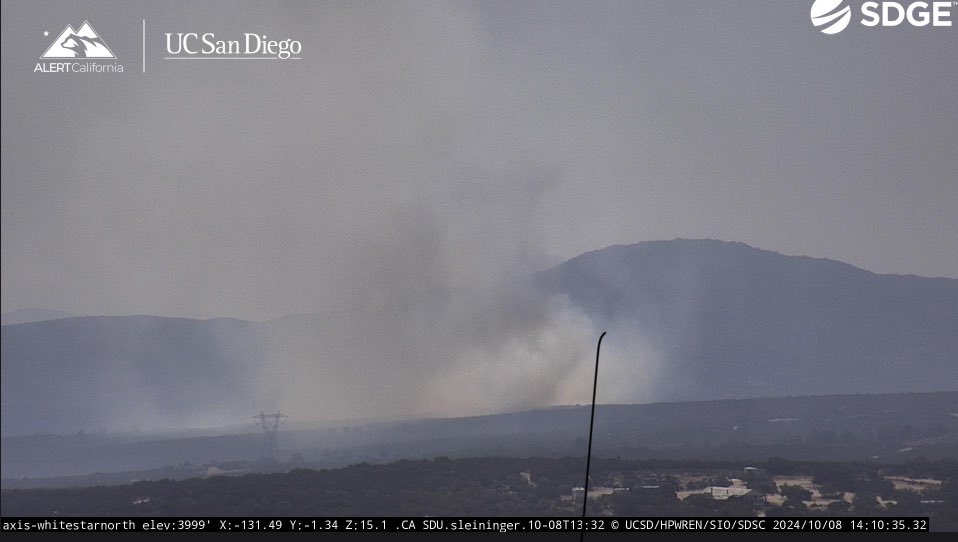 @CALFIRESANDIEGO is monitoring a fire within Mexico. The fire is southeast of the community of Campo and approximately 2-3 miles south of the international border. The fire does not currently pose a threat to the United States