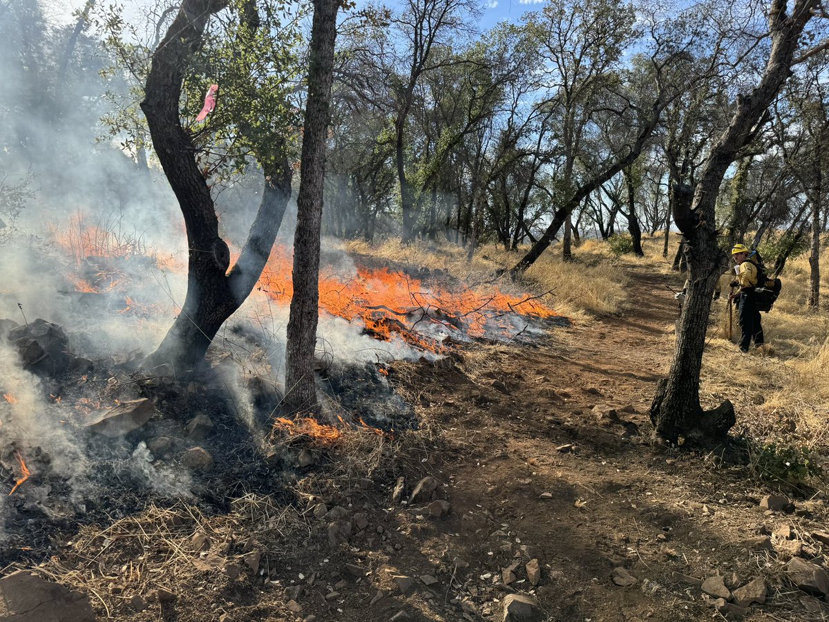 Smoke from the control burn can be seen from Oroville. Crews are progressing well by reducing the fire hazardous vegetation within the project