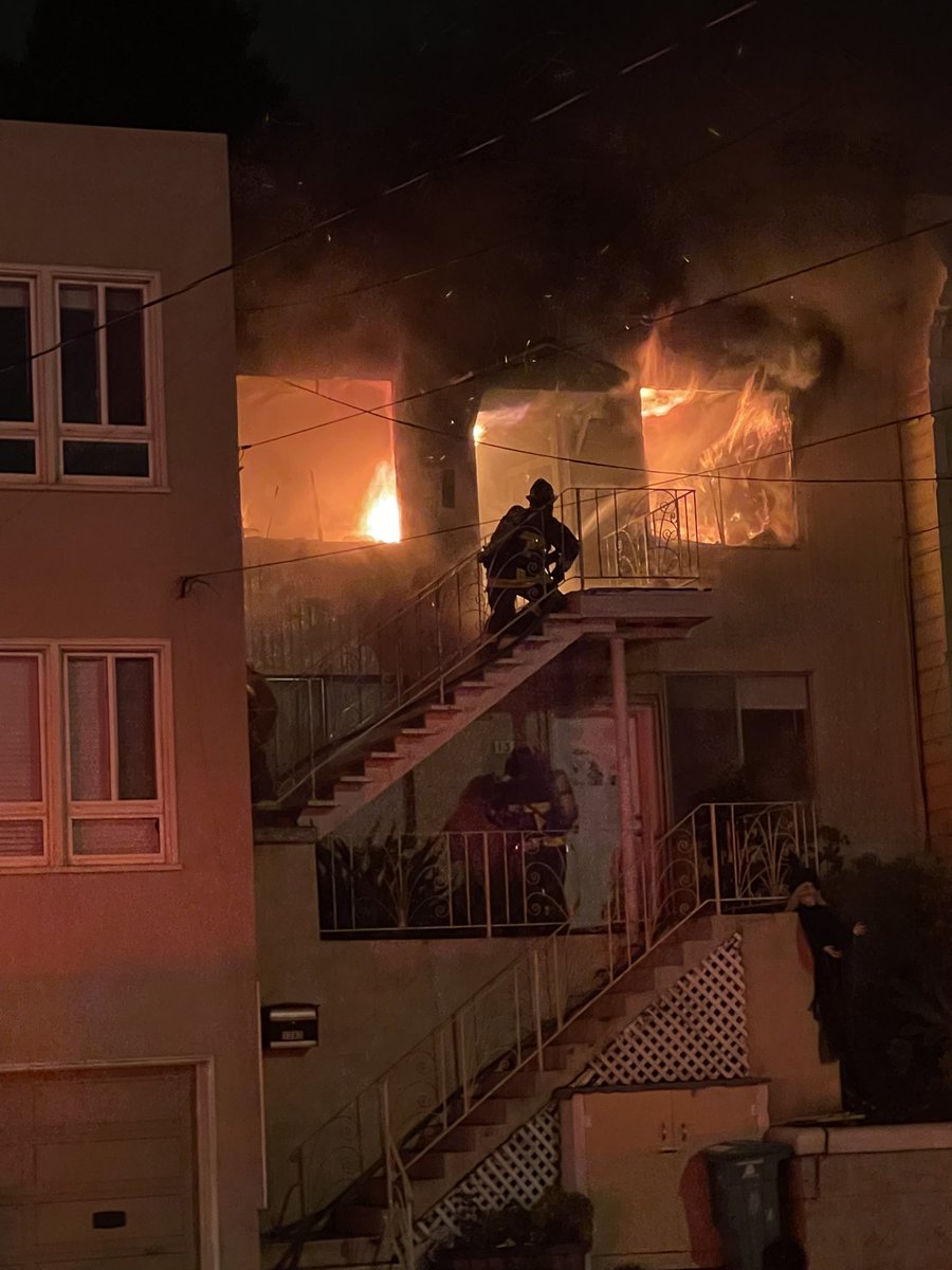 This 2-alarm fire with 70 yousffd firefighters on the scene is now contained. This fire was dispatched at 2:30 a.m. Crews arrived on the scene and observed fire from the second floor of a three-story home. 