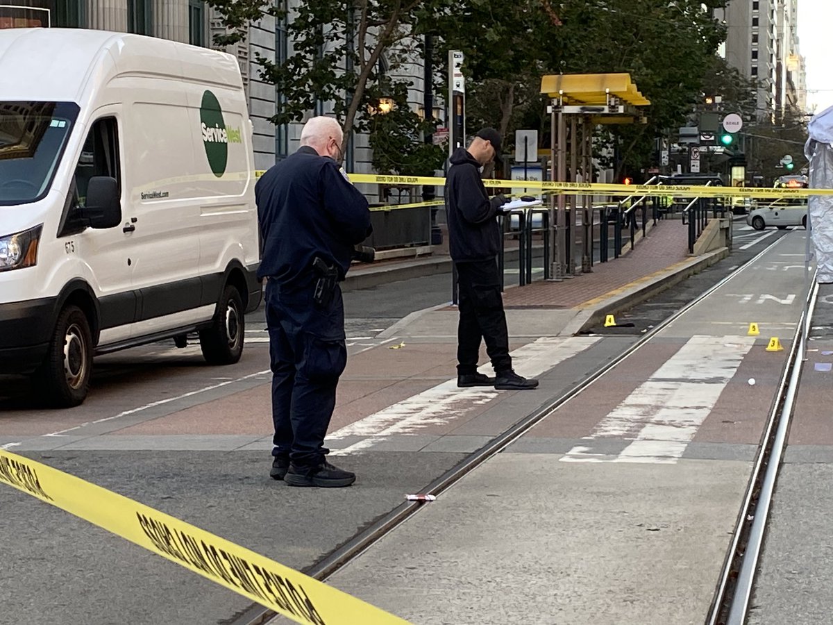 SFPD are investigating a homicide on Market and Main Streets that happened just before 6am. One person is dead. No word yet on any suspects, no arrests have been made. This has prompted a closure of about a block of Market St.  