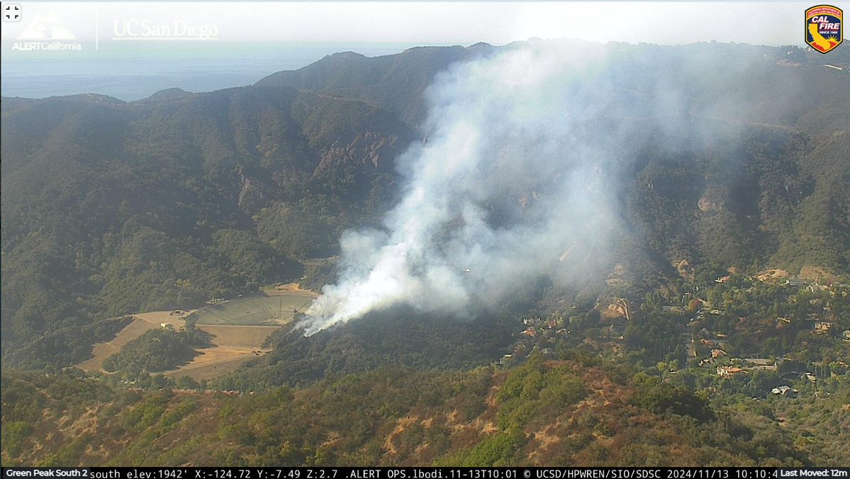 Palisades. Brush fire. Palisades Dr and Palisades Circle