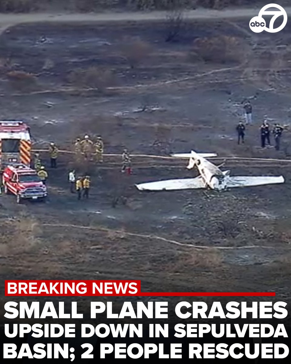 single-engine Cessna crashed upside down in the Sepulveda Basin early Thursday morning, authorities said. The two people onboard the aircraft, a man and a woman, were pulled out of the plane before fire crews got to the scene.