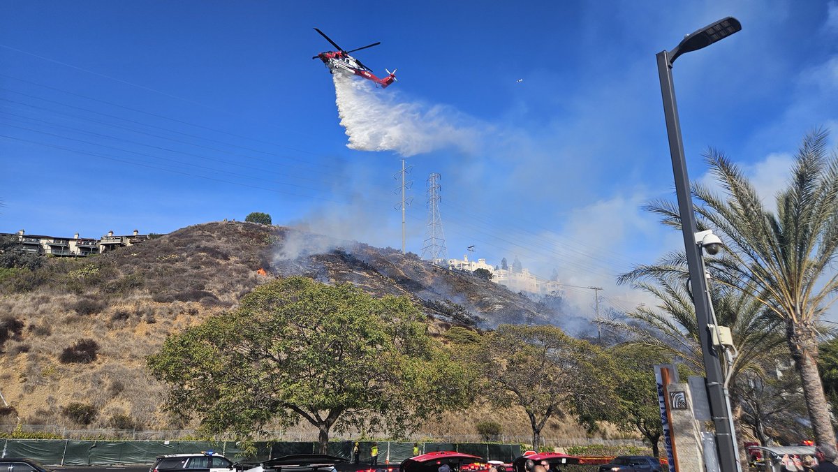 No evacuation orders at this time. Friars Road will be closed west of 163 for extended time due to mop up of hot spots.Fire crews are making quick work on Friars Fire.