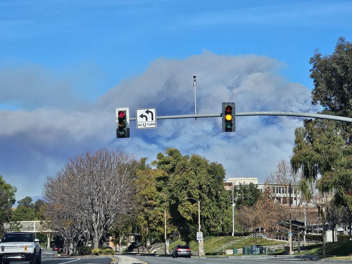 The HughesFire as seen from Valencia in Santa Clarita. The fire is burning off Lake Hughes and the 5-North