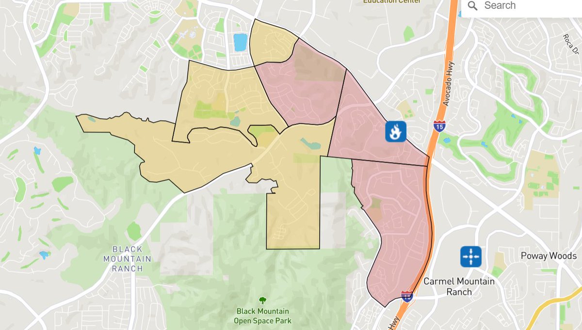 Evacuation orders underway for the CenterFire in Rancho Bernardo.