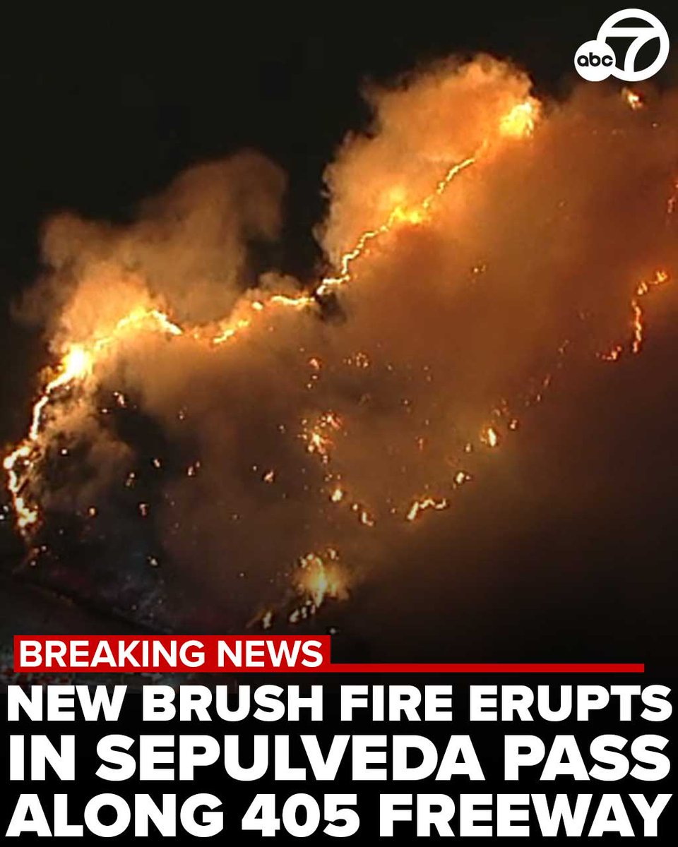 A new brush fire has erupted in the Sepulveda Pass along the 405 Freeway late Wednesday, prompting a response from firefighters