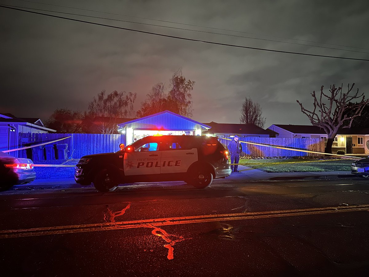 Fairfield,CA police are at a home on 1400 block of Woolner ave.   at least one person killed .  No active search for suspect or suspects.  