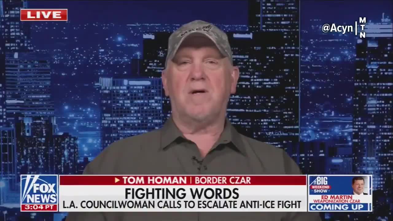 Border Czar Tom Homan: We are making Los Angeles safer. Mayor Bass should be thanking us. She says they are going to mobilize—guess what? We are already mobilizing. We are going to bring the National Guard in tonight