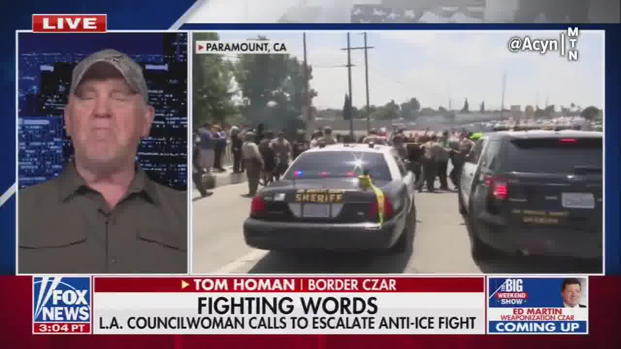 Border Czar Tom Homan: We are making Los Angeles safer. Mayor Bass should be thanking us. She says they are going to mobilize—guess what? We are already mobilizing. We are going to bring the National Guard in tonight