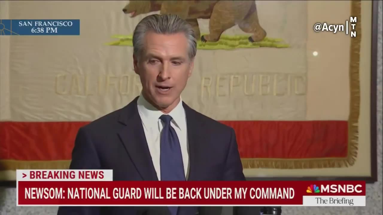Newsom: Mahkemeler muhafızlar hakkında karar verdi. Onlar benim komutam altına geri dönecekler ve Donald Trump yarın öğlen görevinden alınacak