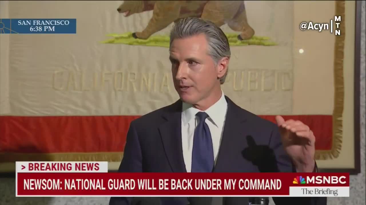 Newsom: Mahkemeler muhafızlar hakkında karar verdi. Onlar benim komutam altına geri dönecekler ve Donald Trump yarın öğlen görevinden alınacak