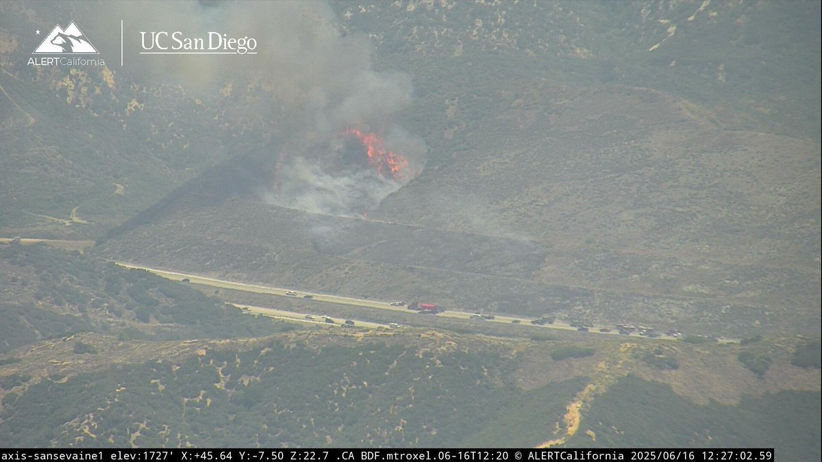 MathewsFire The Fire is 3 acres, Moderate Rate of Spread, Potential for 50 acres. New Brush Fire North I-15/Kenwood Avenue, San Bernardino County