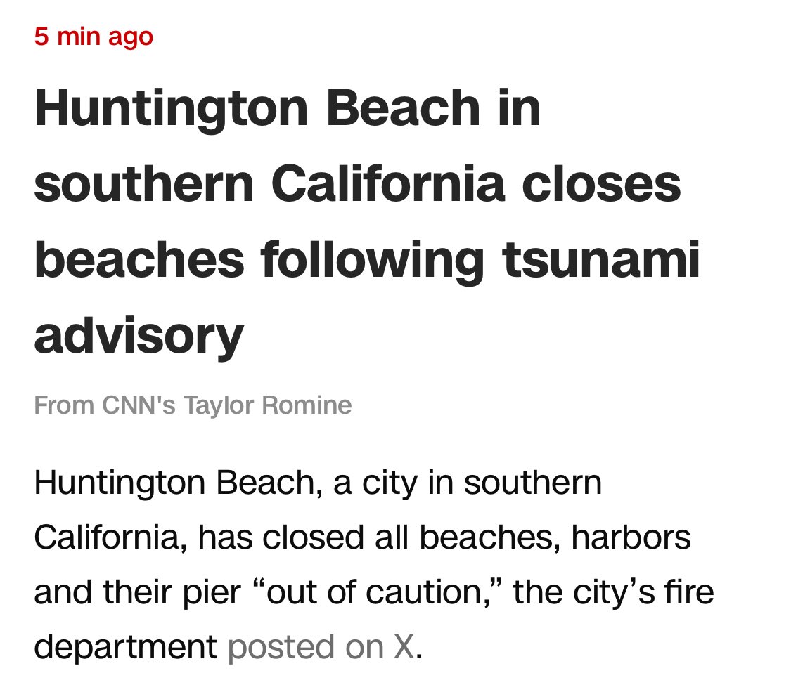 Huntington Beach, California closes beaches