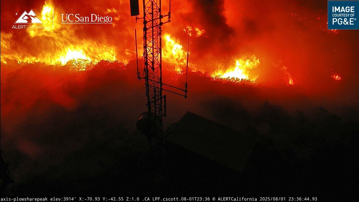 Bit of Erratic Fire Behavior beginning to close in on the Plowshare Peak Camera