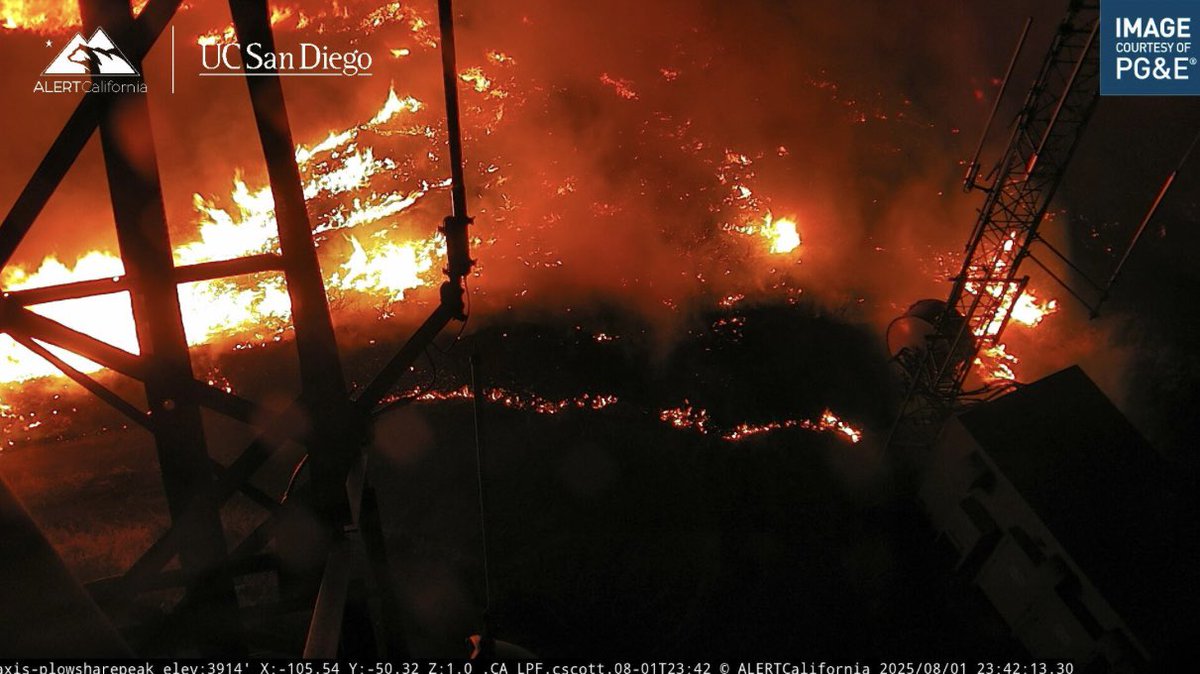 GiffordFire Plowshare Peak was burned over. Looks to be still operational. Also take a look at the distance this things traveled from the ignition point.