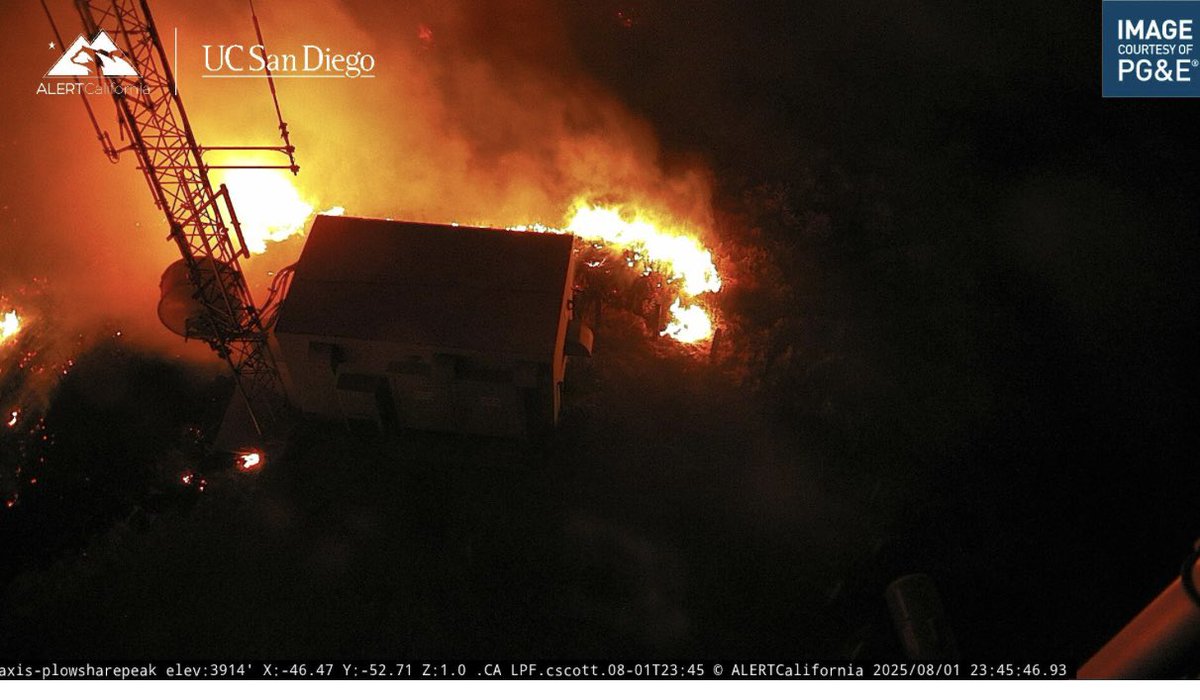 GiffordFire Plowshare Peak was burned over. Looks to be still operational. Also take a look at the distance this things traveled from the ignition point.  