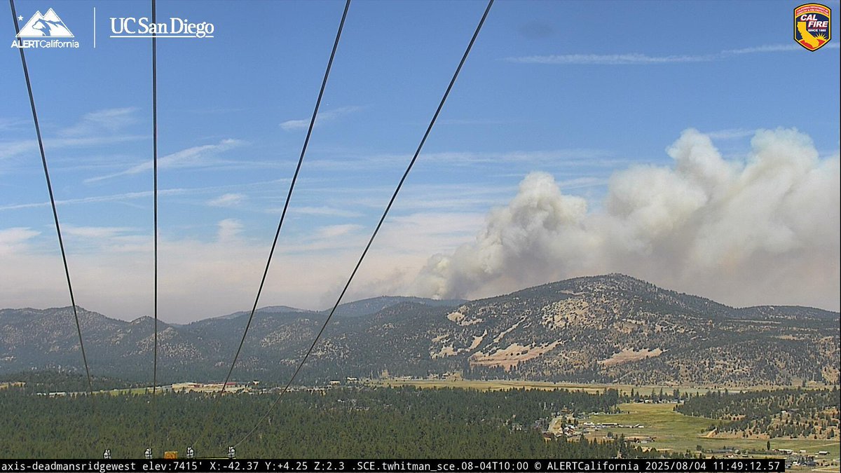 The GoldFire lost two air tankers to a Divert on a New Fire in San Diego County.  Air Tankers they’ve been dropping on a Ridge where the John Bull Flat Label is Located