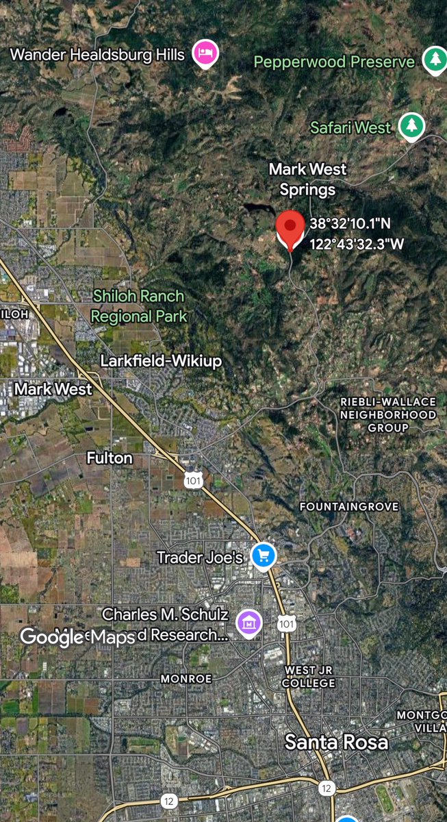 2000 block of Mark West Springs Road, Mark West Springs (Sonoma County) The fire is approximately 3 acres burning in grass and brush at a moderate rate of