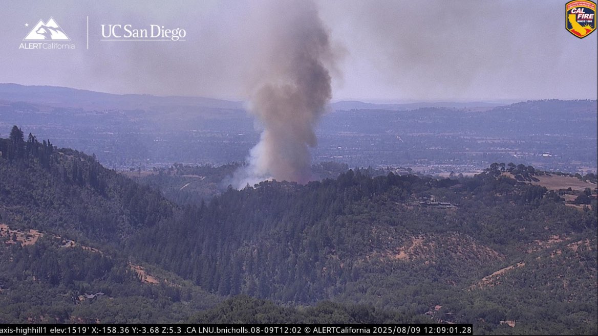 2000 block of Mark West Springs Road, Mark West Springs (Sonoma County) The fire is approximately 3 acres burning in grass and brush at a moderate rate of