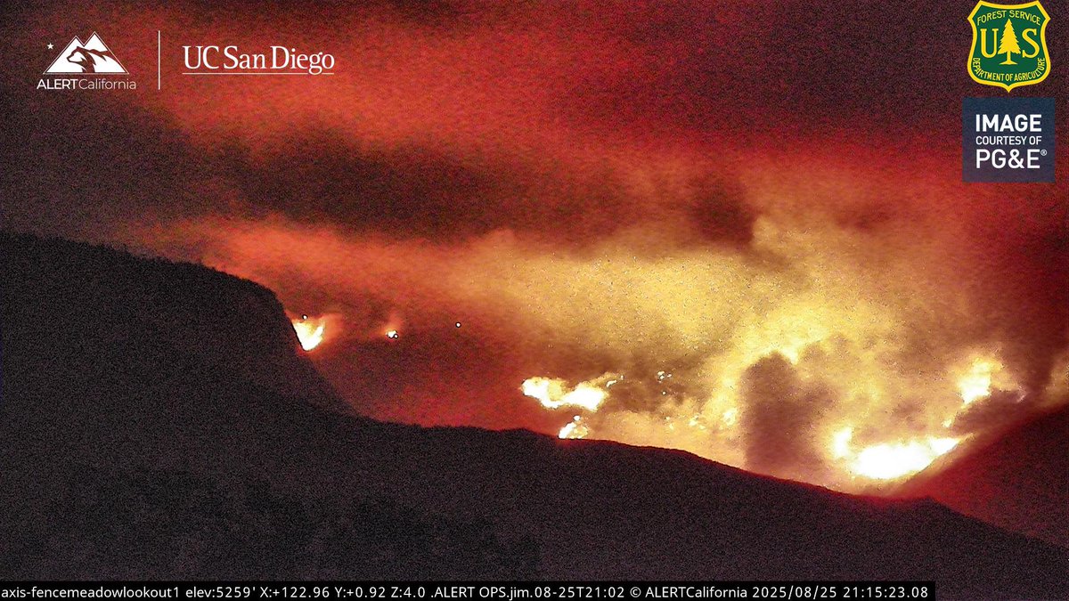 GarnetFire Incident Command is talking about doing a Firing Operation around Balch Camp, they’ll Fire it off when a nearby Strike Team Arrives, they’re Requesting another Strike Team for Structure Protection at Balch Camp GarnetFire From Radio Traffic the Fire is Established and Spotted across the North Fork Kings River across Rodgers Ridge, didn’t catch if it jumped Blackrock Road