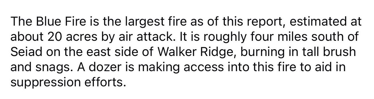 From Klamath National Forest The BlueFire is 20 acres burning in tall brush and snags. A faint glow can be seen on the cams showing the BlueFire, most likely a Lightning Holdover and it Flared up this early evening 